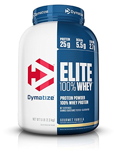 Dymatize Elite 100% Whey Protein, Gourmet Vanilla, 5 lbs