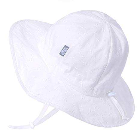 JAN & JUL Girls Wide Brim UV Protection Sun-Hat, Adjustable with Strap for Baby and Toddler