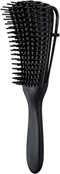 Detangling Brush for Curly Hair, Black Hair Detangler, Afro Textured 3a to 4c Kinky Wavy, for Wet/Dry/Long Thick Curly Hair, Exfoliating Your Scalp for Beautiful and Shiny Curls (black)