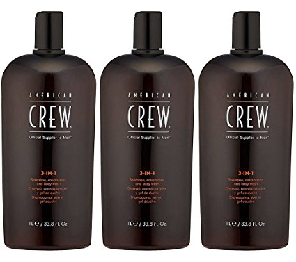 American Crew TWCCxt Classic 3-in-1 Shampoo Plus Conditioner, 33.8 Ounce (3 Pack)