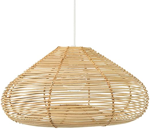 Kouboo Palau Continuous Weave Discus Wicker Pendant Lamp, Natural