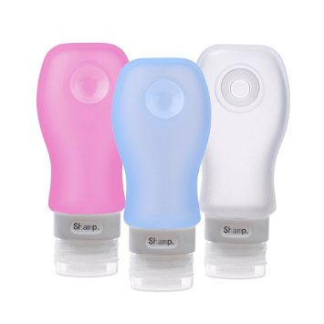 Yoleo 89ml Portable Leak Proof Silicone Travel Bottles Containers for Shampoo Conditioner Body Wash Lotion Airline Travel Essentials (Bottle with Sucker Stand)