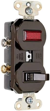 Legrand-Pass & Seymour 692GCC6 Combination Grounding Single Pole 15-Amp 120-volt Switch and Pilot Light, Brown