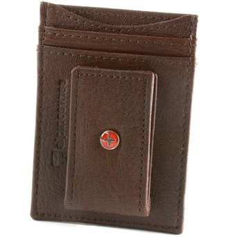 Genuine Leather Money Clip front pocket wallet with magnet clip and card ID Case