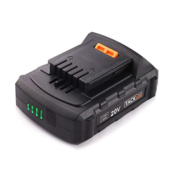 TACKLIFE 20V MAX 2000mAh Lithium Ion Cordless Drill Rechargeable Battery for PCD04B, PCD04C, and PCD06B, LED Indicator Included, PPK02B