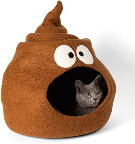 Twin Critters - Handcrafted Cat Cave Bed (Large) I Ecofriendly Cat Cave I Felted from 100% Natural Merino Wool I Handmade Pod for Cats and Kittens I Warm and Cozy cat Bed