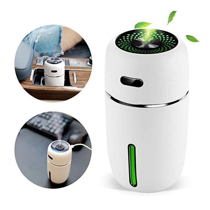 Toopeek Mini Humidifier with USB Mist Humidifier for Home Office Baby Portable Humidifier with 7 Colors LED Light 200mL for Car Mini Travel Humidifier with Auto Shut-Off Adjustable Mist Modes
