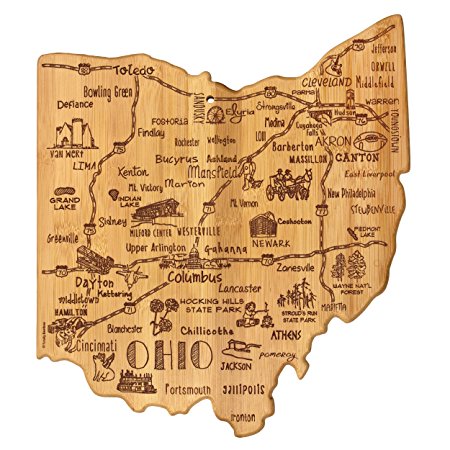 Totally Bamboo Ohio State Destination Bamboo Serving and Cutting Board