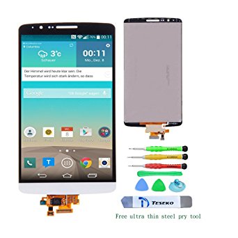 Teseko LG G3 Screen Replacement,LCD Display Touch Digitizer Screen Assembly for LG D850 D851 D855 VS985 --- White