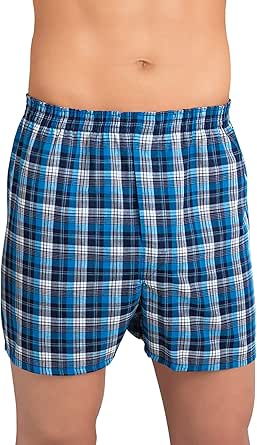 Fruit of the Loom Men's 3-Pack Assorted Tartan Plaids Woven Boxers