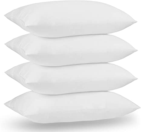 Acanva Basic Bed Pillow Soft Rest Cushion Stuffer for Sleeping, Standard 20" x 26"-4P, White 4 Pack