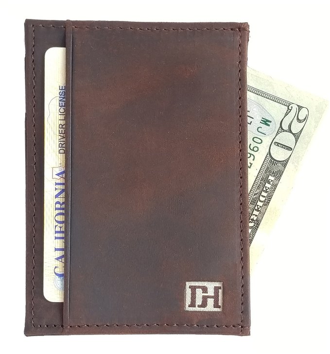 Dapper Hide Mens Slim Leather Card Holder Wallet - Thin Minimalist Design - The Maxwell