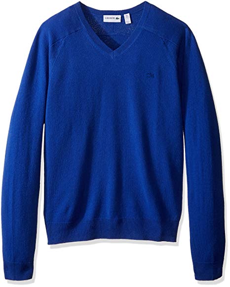 Lacoste Men's Long Sleeve Cashmere V-Neck Sweater