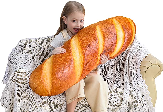 Global Tronics 40in Baguette Pillow Bread Shape Soft Lumbar Back Cushion Funny Food Plush Stuffed Toy for Home Décor Throw Pillow Photography Background Background, Pillow Sofa Back, Home Decor