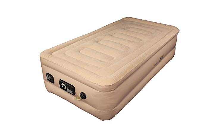 SimplySleeper SS-49T Premium Raised 18" Inflatable Mattress - Air Bed w/ Built-in Fully Automatic Electric Pump (Puncture & Stretch Resistant!) w/ New Patented Auto Stop Pump. Travel bag and Repair Kit Included. (Twin Size)