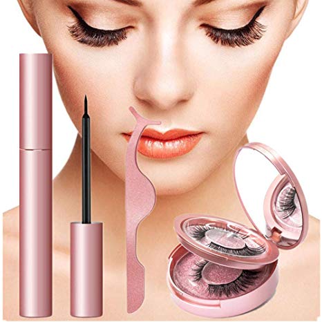 YUOIOYU Magnetic Eyeliner Eyelashes Kit Handmade Magnetic Lashes Women Eye's Makeup Lashes Set 2 Pairs (3)