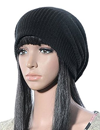 JOLLYCHIC Women's Loose Brief Rib Knit Dome Hat Beanie