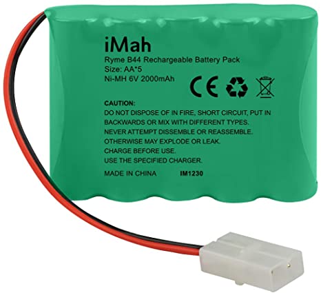 iMah 6V AA Battery Pack 2000mAh High Capacity Ni-MH Rechargeable with Standard Female Tamiya Plug for 1/14 1/18 1/20 High Speed Radio Remote Control Car Off Road RC Truck Buggy