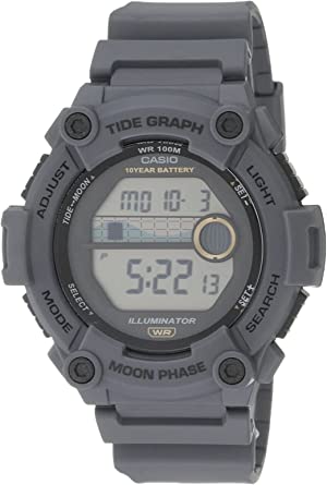 Casio Tide Graph Moon Phase Men's Sports Watch w/Illuminator (Model WS-1300H-8AV Gray)