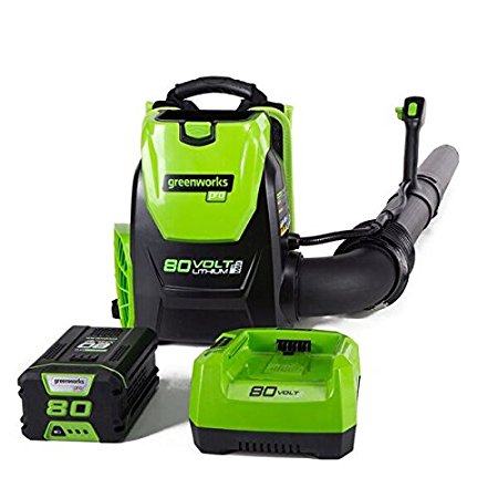 GreenWorks BPB80L2510 80V 145MPH - 580CFM Cordless Backpack Blower, 2.5Ah Battery and Charger Included