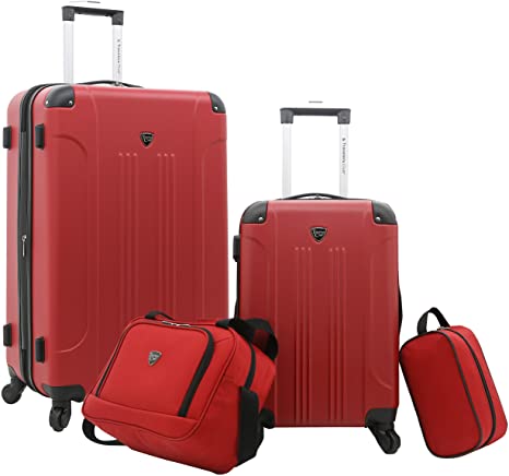 Travelers Club Sky  Luggage Set, Red, 4 Piece