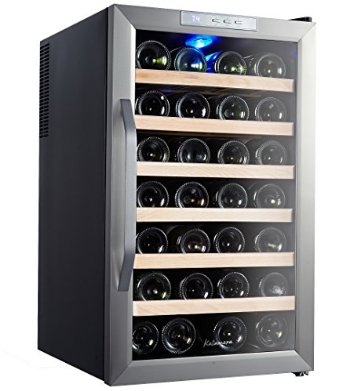 Kalamera 28 Bottle Stainless Steel Freestanding Wine Refrigerator