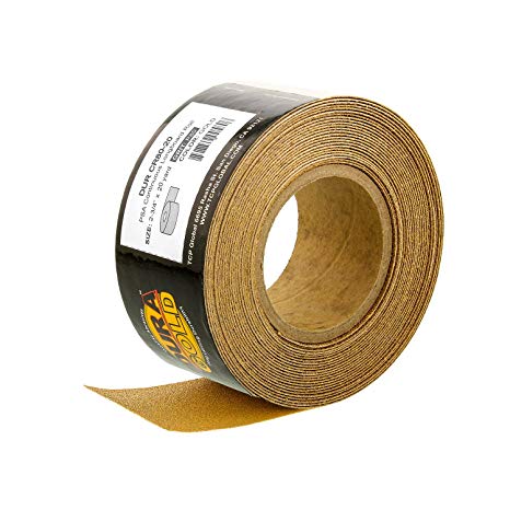 Dura-Gold - Premium - 80 Grit Gold - Longboard Continuous Roll 20 Yards long by 2-3/4" wide PSA Self Adhesive Stickyback Longboard Sandpaper for Automotive and Woodworking