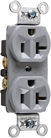 Legrand-Pass & Seymour CRB5362GRYCC12 20-Amp/125-volt Construction Duplex Receptacle, Gray