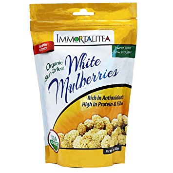 Sun-Dried White Mulberries - Healthy Snack - No Sugar Added - USDA Organic - 10 oz