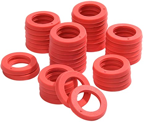 Garden Hose Washer Universal Heavy Duty Rubber Washer, Fit All Standard 3/4" Garden Hose Fittings (40 Pack Red)