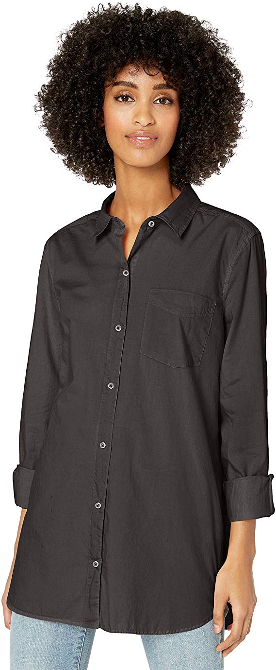 Amazon Brand - Goodthreads Women's Lightweight Twill Long-Sleeve Button-Front Tunic Shirt