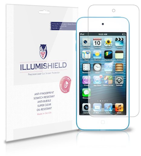 iLLumiShield - Apple iPod Touch 5 Screen Protector Japanese Ultra Clear HD Film with Anti-Bubble and Anti-Fingerprint - High Quality (Invisible) LCD Shield - Lifetime Replacement Warranty - [3-Pack] OEM / Retail Packaging (Model(s): 16GB 32GB 64GB)