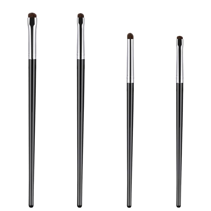 Sliverdew 4 Pieces Eyeshadow Brush Eye Makeup Gel Eyeliner Brushes Mini Smudge Brush for Eyeliner for Powder Gel Cream Highlighting Brush Concealer Brush Corner Highlighter Eyebrow Concealer