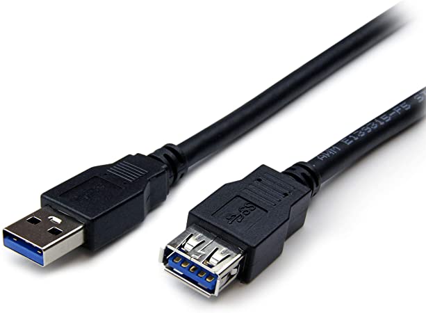 StarTech.com 2m Black SuperSpeed USB 3.0 Extension Cable A to A - Male to Female USB 3.0 Extender Cable - USB 3.0 Extension Cord - 2 meter (USB3SEXT2MBK)