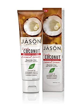 Jason Simply Coconut Whitening Toothpaste, Coconut Cream, 4.2 Ounce