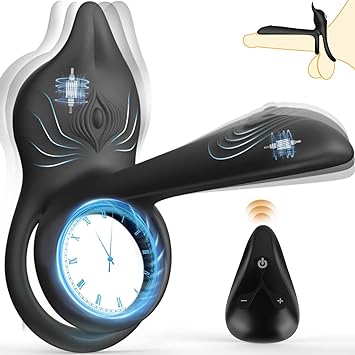 LIVE4COOL Vibrating Cock Ring, 3 in 1 Sex Toys for Couples with 10 Vibration Modes Penis Ring Vibrators, Male Cock Rings Sex Toys4couples Men & Women G-Spot & Clitoral Stimulator with Remote Control