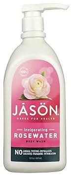 Jason Invigorating Glycerine and Rosewater Body Wash, No Parabens, 30 Ounce (Pack of 3)
