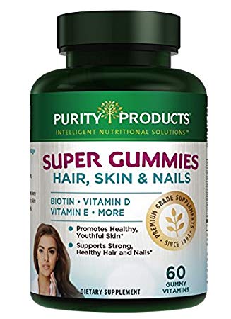 Hair, Skin & Nails Gummies | Purity Products | Promotes Healthy, Youthful Skin*, Hair*, Strong Nails* | 60 Gummy Vitamins