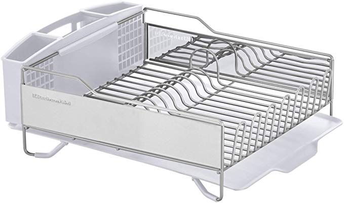 Kitchenaid KNS896BXWHA Stainless Steel Full Dishrack, Size, Satin White