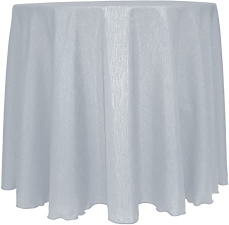 Ultimate Textile Reversible Shantung Satin - Majestic 108-Inch Round Tablecloth Silver