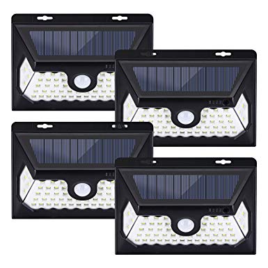 58 LED Super Bright Solar Motion Sensor Light Outdoor with 270°Wide Angle, Front Switch, Waterproof Security Lights for Front Door, Yard, Fence, Garage, Porch(4 Pack)