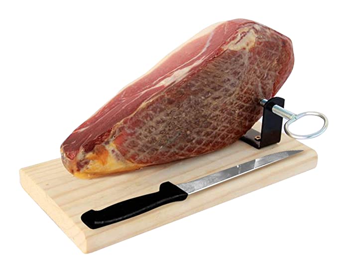 Serrano Ham Cured Boneless with Ham Stand & Knife - Spanish Jamon Serrano Jamonprive - approx 2.2 lb (Mini Version)