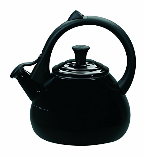 Le Creuset Enameled Steel 1.6 Quart Oolong Tea Kettle, Black