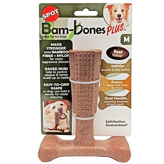 SPOT Bambone Plus Chew Toy for Dogs Beef 6"