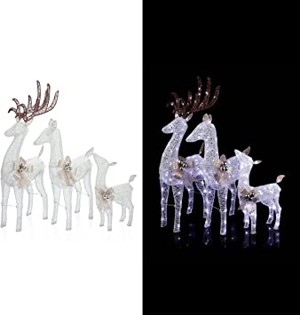 Alpine LOM226A Holiday Decor Reindeer Family, White
