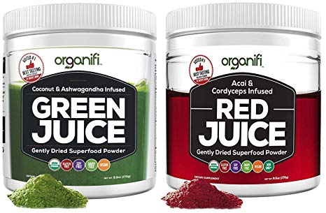 Organifi: Green Juice & Red Juice Bundle - 30 Day Supply - Superfood Supplement Powder - Boosts Metabolism & Immune System - Detox & Revitalize - Reverse The Signs of Aging