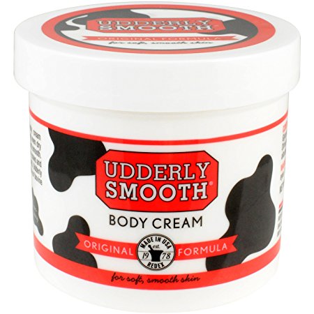 Udderly Smooth Body Cream Original Formula, non-greasy skin moisturizer for dry skin, lightly fragranced, 12 oz. jar