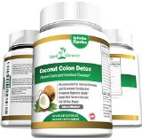 Coconut Colon Detox Supplement Super Formula for Cleanse and Weight Loss - Best All Natural Daily Digestive Cleanser and Detoxifier for Maintenance and Flushing Impurities and Toxins - 60 Veggie Capsules