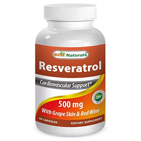 Best Naturals -- Resveratrol Complex Featuring Grape Skin, Red Wine, Quercetin, Polygonum Cuspidatum -- 60 Vcaps