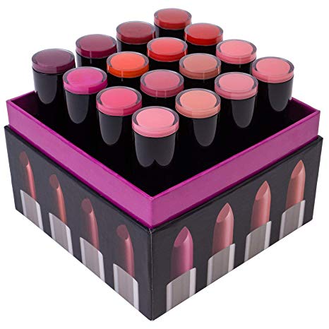 SHANY (Not So) Sweet Sixteen Creme Lipstick Set - Smooth, Highly Pigmented Lip Shades for All Day Wear - 16 Varying Colors